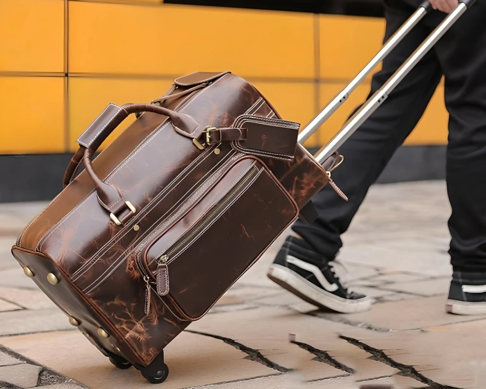 faux leather carry on luggage